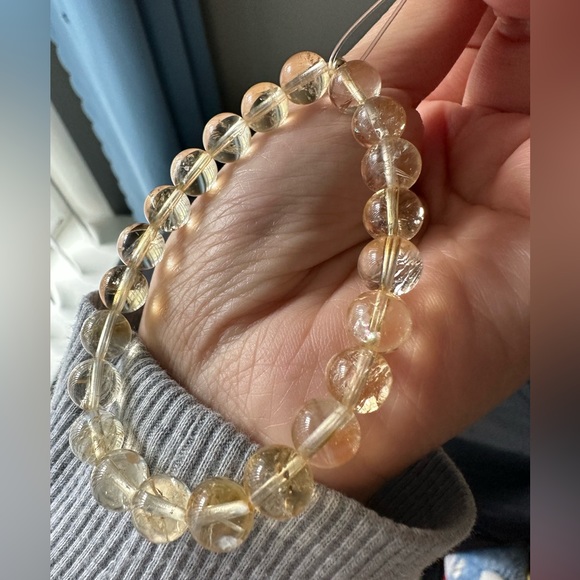 100% Natural 8mm unheated citrine beads bracelet - Picture 5 of 7